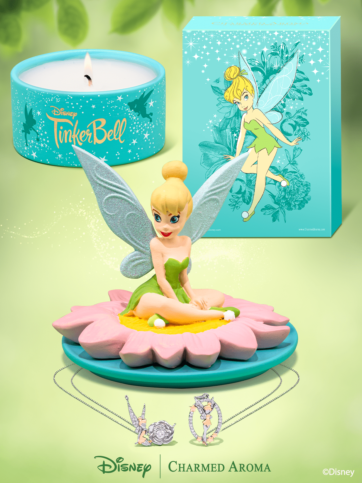 Disney® Tinkerbell Candle + Jewelry Tray Necklace Collection