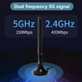 thumbnail image 4 of Super Speed USB 3.0 Wireless USB WiFi Adapter for PC, AC1200Mbps WiFi Speed Dual Band 5GHz 2.4GHz, High Gain Wifi Antenna Long Range Stable Connection, Easy Setup for Desktop, 4 of 5