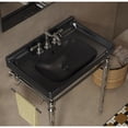 thumbnail image 3 of 28 Inch Black Integrated Ceramic Bathroom Basin with 3 Pre Drilled Faucet Holes Overflow No Cabinet No Faucet, 3 of 5