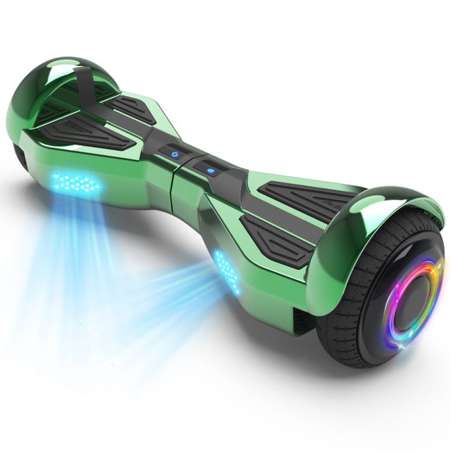Hoverboard Starship con altavoz Bluetooth, LBW19 scooters autoequilibrados de color cromado con diseño de ciencia ficción y ruedas LED de 6,5 pulgadas Hoverstar LBW19