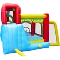 thumbnail image 5 of 7 in 1 Inflatable Slide Water Park Bouncing House, Outdoor Soccer Garden Bouncer with Splash Pool & Climbing Wall & Basketball & Football, Maximum Weight Capacity is 400lbs, 5 of 6