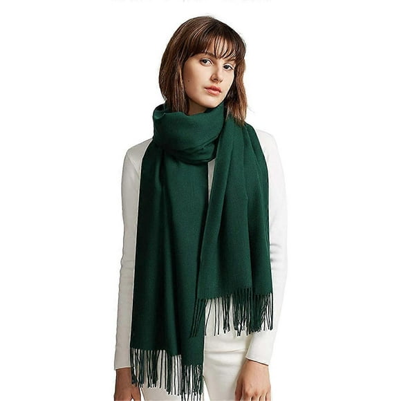 Bufanda de mujer cálida de otoño a cuadros, pashminas con borlas