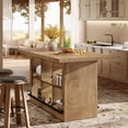 thumbnail image 7 of Tribesigns Kitchen Island with Storage, Counter Height Kitchen Island Table with 6 Open Cubbies for Dining Room, Brown, 7 of 7