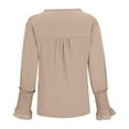 thumbnail image 4 of GigrtiJin Long Sleeve Shirts for Women V-Neck Solid Color Casual Loose Blouse Fashion Lightweight Loose Pullover Tops, 4 of 6