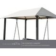 thumbnail image 3 of Grand Patio Outdoor Swing with Canopy & Cushion for Adults 3-Seats Yard/Porch/Garden Swing, Wood Grain Steel Frame, Beige, 3 of 9