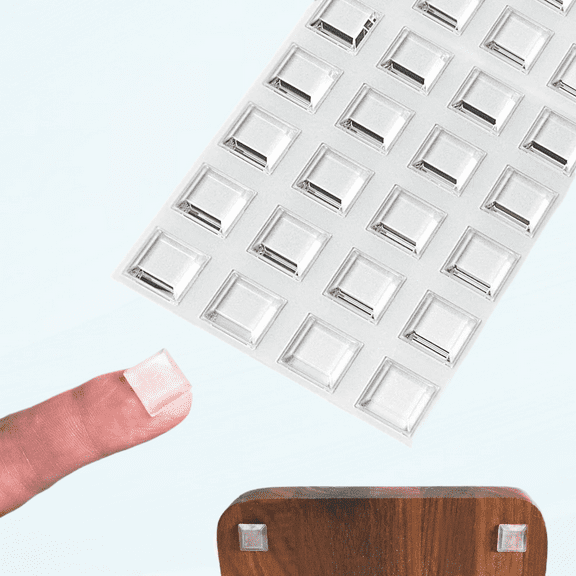 Door Bumper 100Pcs Clear Cabinet Door Bumpers Door Cushion Clear Coaster Bumpers Clear Door Bumpers Self Adhesive Furniture Bumpers for Kitchen Cabinets (Square, 13x3mm)