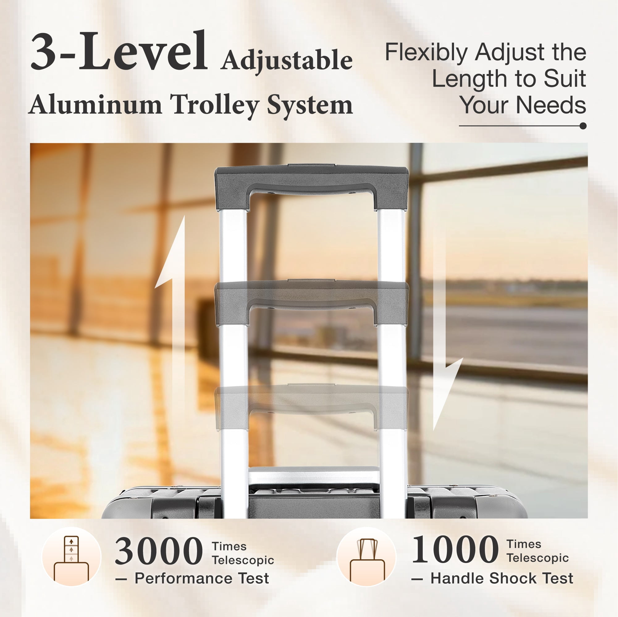 MF Studio 26 Inch Checked Trunk Luggage, Lightweight Zipperless PC Hardshell Suitcase with Aluminum Frame, TSA Locks, Spinner Wheels, USB Charging Port, Dark Gray