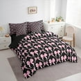 thumbnail image 3 of Manfei Pink Black Bow Bedding Comforter Set 7 Pieces,Lovely Bow Tie Full Bedding Set,Girl Bowtie Fitted Sheet Flat Sheet For Children,Breathable Home Decor Reversible, 3 of 8