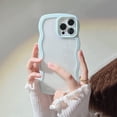 thumbnail image 3 of Wave Frame Clear Case for iPhone 12 Pro Max 6.7 inch Curly Clear Phone Case,Cute Wave Frame Slim Fit Shockproof, 3 of 5