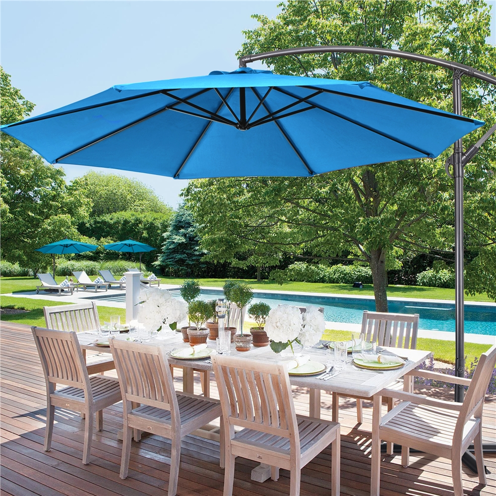 arctic sky 10 offset patio umbrella Best Choice Products 10ft Hanging Outdoor Market w/ Easy Tilt Adjustment you can easily walk underneath the opened umbrella ProShade 10ft Round Auto Tilt