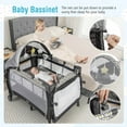 thumbnail image 5 of Gymax 4-in-1 Portable Baby Playard Nursery Center Bassinet w/ Music Box Canopy & Net, 5 of 10