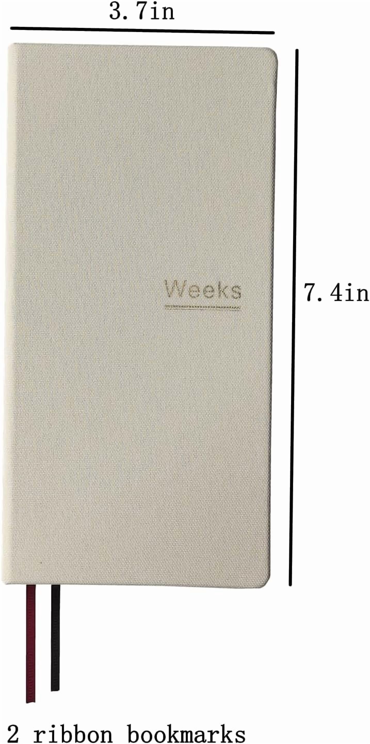 Undated Weekly Planner Notebook Pocket Organizer Appointment Book Journal Notebook A6 Week Plan Notepad (Beige with cover)