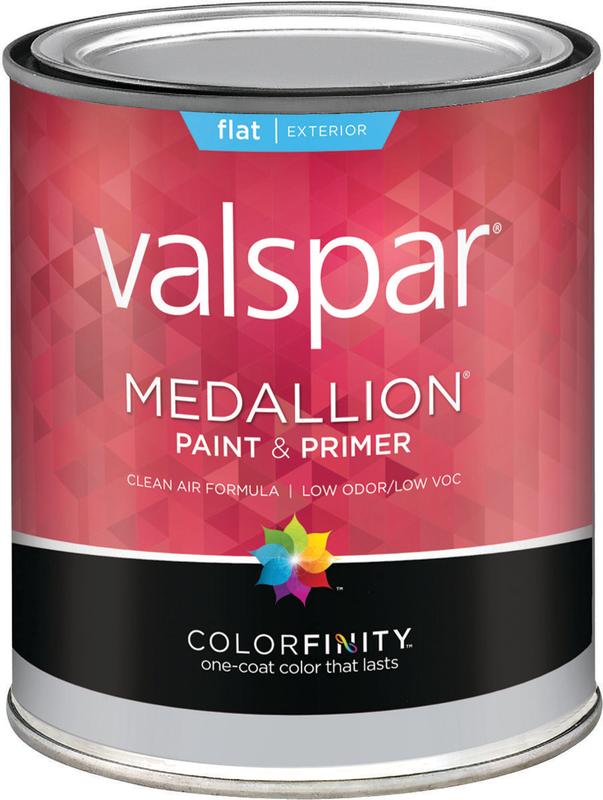 Valspar Brand 1 Quart Flat Clear Base Medallion Exterior Latex House