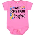 thumbnail image 3 of Inktastic Just Down Right Perfect Down Syndrome Awareness Ribbon Boys or Girls Baby Bodysuit, 3 of 5