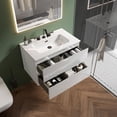 thumbnail image 5 of CITTANEO 30" Floating Bathroom Vanity with 3-Hole Ceramic Sink, Contemporary Bathroom Cabinet with 2 Drawers, White, 5 of 6