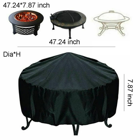 Waterproof Heavy Duty Patio Round Fire Pit Cover BBQ Grill UV Protector Tent