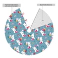thumbnail image 2 of Yiaed Rabbit And Rainbow Print Christmas Tree Skirt , Tree SkirtsTree Mat for Christmas Winter Holiday Indoor Decorations-30", 2 of 7