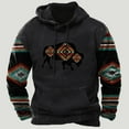 thumbnail image 3 of ZCFZJW Men Hooded Coat Winter Vintage Western Aztec Tribal Graphic Pullover Hoodie Sweatshirts Classic Regular Fit Big and Tall Comfortable Cotton Outwear Tops with Pockets Z04-Black XXXL, 3 of 3