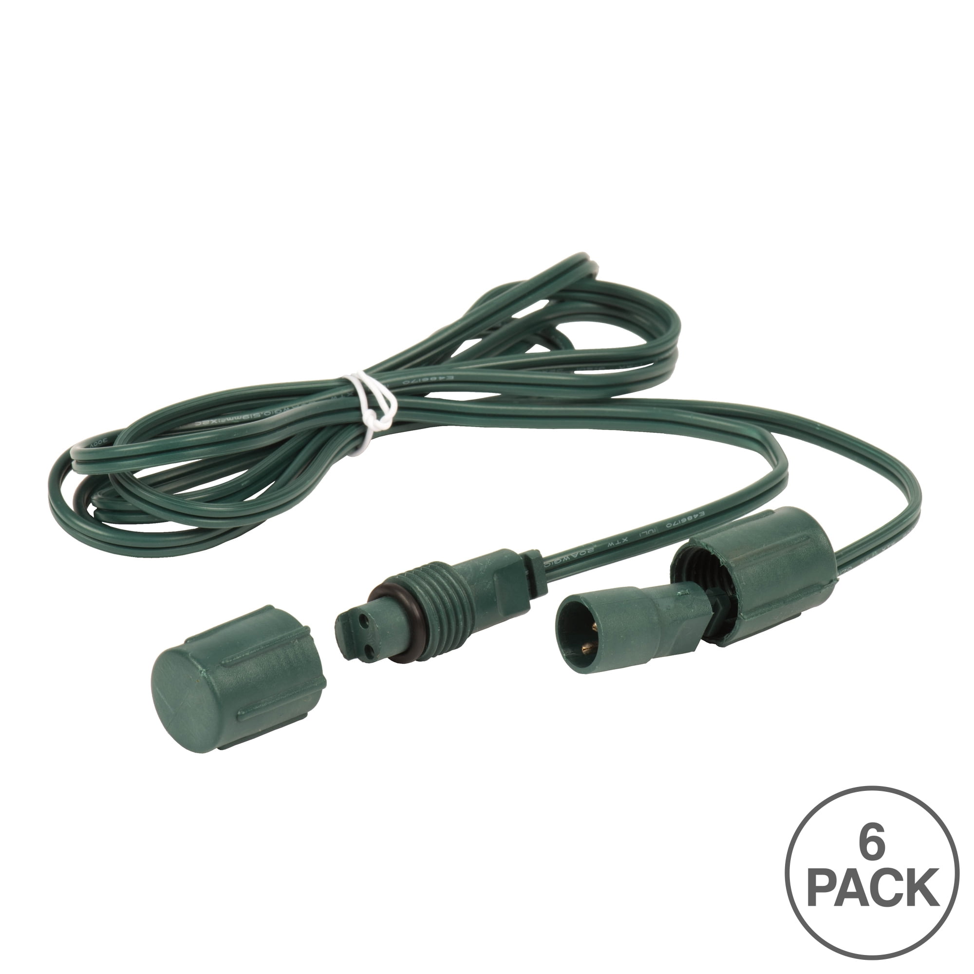 Vickerman 6' Coaxial Extension Cord for X6G6601PBG 50Lt Coaxal LED Set, 6/Bag. Green Wire.