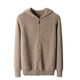 thumbnail image 2 of Suéter de lana para hombre de otoño e invierno, cárdigan con cremallera y capucha informal para jóvenes y de mediana edad, suéter deportivo de pura lana, 2 of 5
