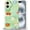 Green - Cherry, variant on for iPhone 16 6.1'' Case, Exquisite Cute Colorful Retro Oil Painting Printed Cherry Flower Funda for Women Girls, Glossy Curly Wave Phone Case Soft TPU Shockproof Protective Phone Cover, Blue