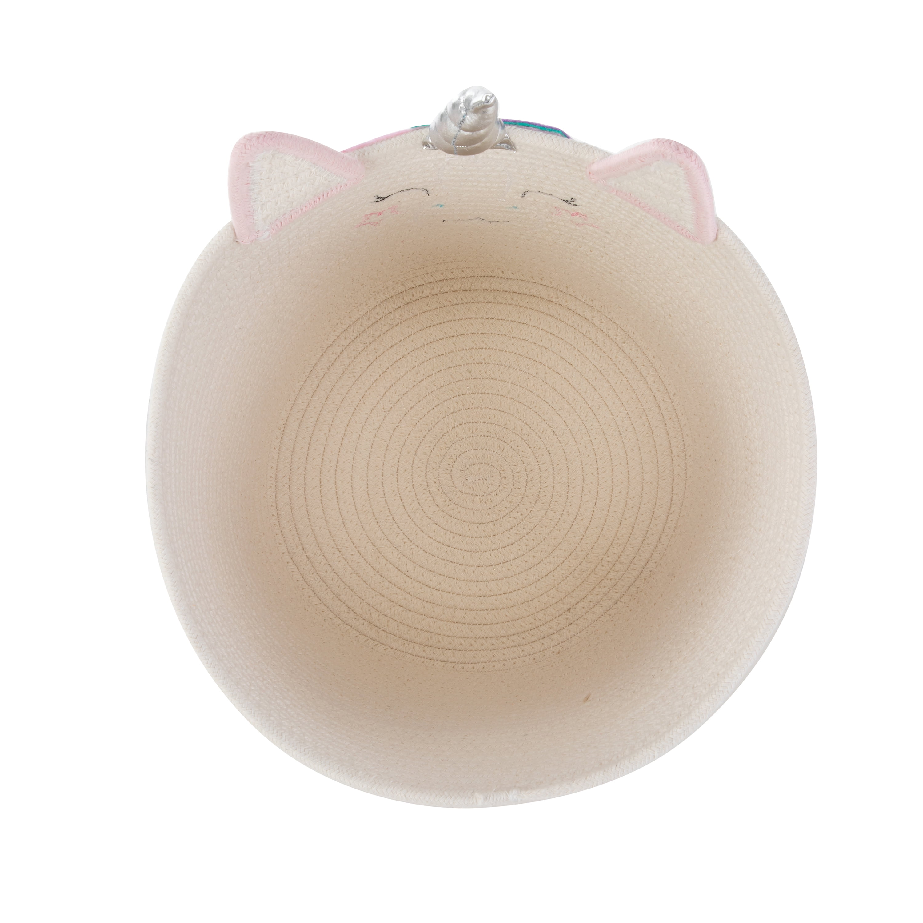 Your Zone Kids Unicorn Cotton Rope Round Storage Bin, 12 in x 12 in x 10 in