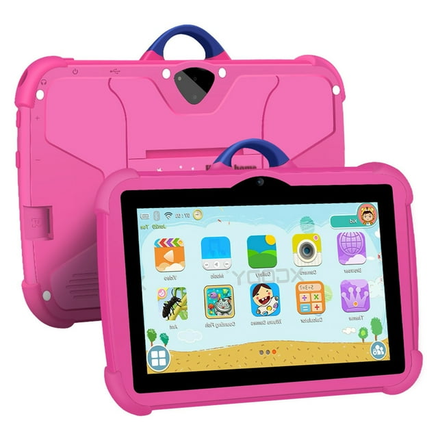 SDNall Tablette d'Apprentissage pour Enfants Tablette 7 Pouces pour Enfants avec Wi-Fi Bluetooth Android, Machine Éducative d'Apprentissage Précoce, Caméras Intégrées, Excellent Cadeau Parent-Enfant