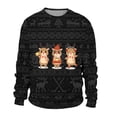 thumbnail image 3 of WILLBEST Mignons Chandails à Fermeture Éclair pour Hommes Automne et Hiver Tendance Décontractée Chandail Imprimé de Noël Col Rond, 3 of 3