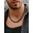 thumbnail image 3 of FaithHeart Chunky Miami Cuban Link Chain Men Necklace Black Stainless Steel Hip Hop Chains Necklaces 10mm Width 22 Inches Length Jewelry Gift for Husband Boyfriend Valentine's Day, 3 of 9