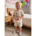 thumbnail image 4 of BemeyourBBs Toddler Baby Boy Birthday Outfit 1 2 3 Years Birthday Summer Clothes Short Sleeve Zoo Animal Embroidery Waffled T-Shirt and Pockets Shorts Set Toddler Summer 2 Pieces Outfit, 4 of 9