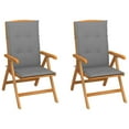 thumbnail image 3 of vidaXL 2x Solid Teak Wood Garden Chair with Multi Color Cushions Lounge Seat, 3 of 37