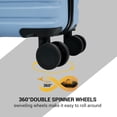 thumbnail image 5 of Travelhouse 5-Piece Hardside Luggage Set Spinner Lightweight Suitcase with TSA Lock & Duffel Bag,Light Blue, 5 of 10