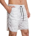 thumbnail image 3 of Shorts de Sport pour Hommes, Shorts de Gym, Shorts de Course, Shorts Décontractés avec Cordon de Serrage, Poches Camouflage, Shorts Cargo Décontractés pour Randonnée, Vert Armée L, 3 of 5