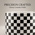 thumbnail image 2 of BUYMAX 4+5+6 inch Set of 3 Ceramic Planters, Black & White Checkerboard Flower Pots with Drainage Hole, 2 of 9