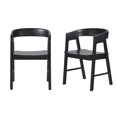 thumbnail image 5 of Walker Edison Modern Solid Wood Rounded Back Dining Chair, Set of 2, Black, 5 of 12