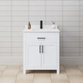 thumbnail image 2 of Wyndham Collection Beckett 30" Wood Single Bathroom Vanity in White/Matte Black, 2 of 6