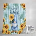 thumbnail image 4 of Blue Dwarfs Shower Curtain, 72" x 72", You Are My Sunshine Sunflower Spring Plant Blue Striped Waterproof Bathroom Curtain Washable Shower Curtain Set with 12 Hooks, 4 of 8