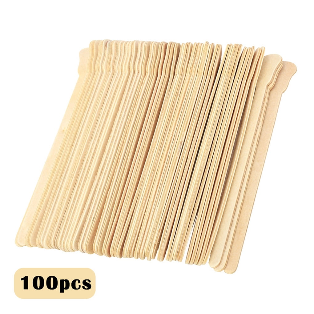100 Pcs Wax Sticks Wood Eyebrow Wax Hair Wooden Spatulas Waxing Sticks