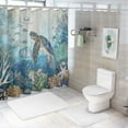 thumbnail image 7 of Orinice  Beach Ocean Theme Shower Curtain, Nautical Coastal Tropical Fish Sea Turtle Fabric Shower Curtains Set for Kids Bathroom Decorative, Fun Turquoise Blue Restroom Accessories with Hooks  36x72, 7 of 7