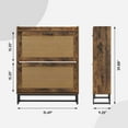 thumbnail image 2 of Shoe Storage Cabinet with 2 Flip Drawers, 31.5" Slim Freestanding Shoe Rack with USB Ports & Outlets, Rattan Style Organizer for Entryway or Hallway - Brown, 2 of 6
