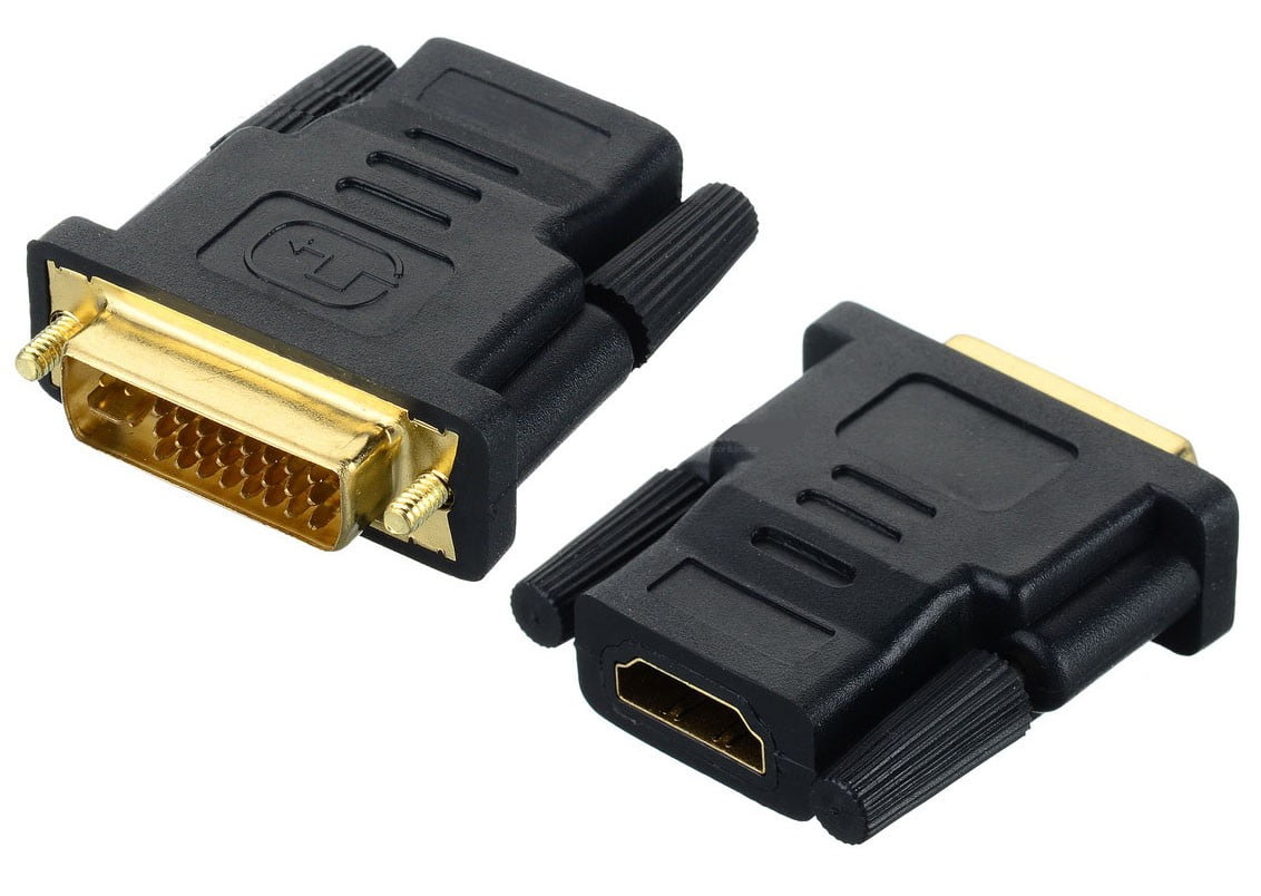24+5pin DVI Male to HDMI Female Adapter Converter for HDTV LCD Monitor Black 