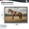 thumbnail image 4 of Stupell Industries Rustic Lodge Saddled Up Chestnut Horse Gray Floating Frame Canvas Art, 25 x 17, by Petals Prints Design, 4 of 8