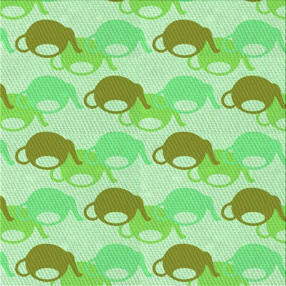 Ahgly Company Indoor Square Patterned Green Snake Green Area Rugs, 6' Square