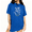 Blue, variant on UNISHE Botanical Garden Wildflower Print T-Shirt For Women Plus Size Summer Crewneck Top