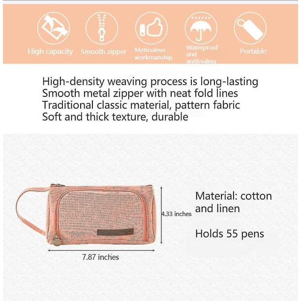 Shxx Saytay Simple Creative Pencil Case Canvas Multi-layer Large Capacity Stationery Bag For Students St-001 Xq-bd388