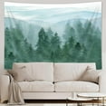 thumbnail image 4 of Forest Tapestry Green Tree Misty Mountain Tapestries Nature Scenery Wall Tapestry For Living Room Bedroom, 60X40IN, 4 of 5