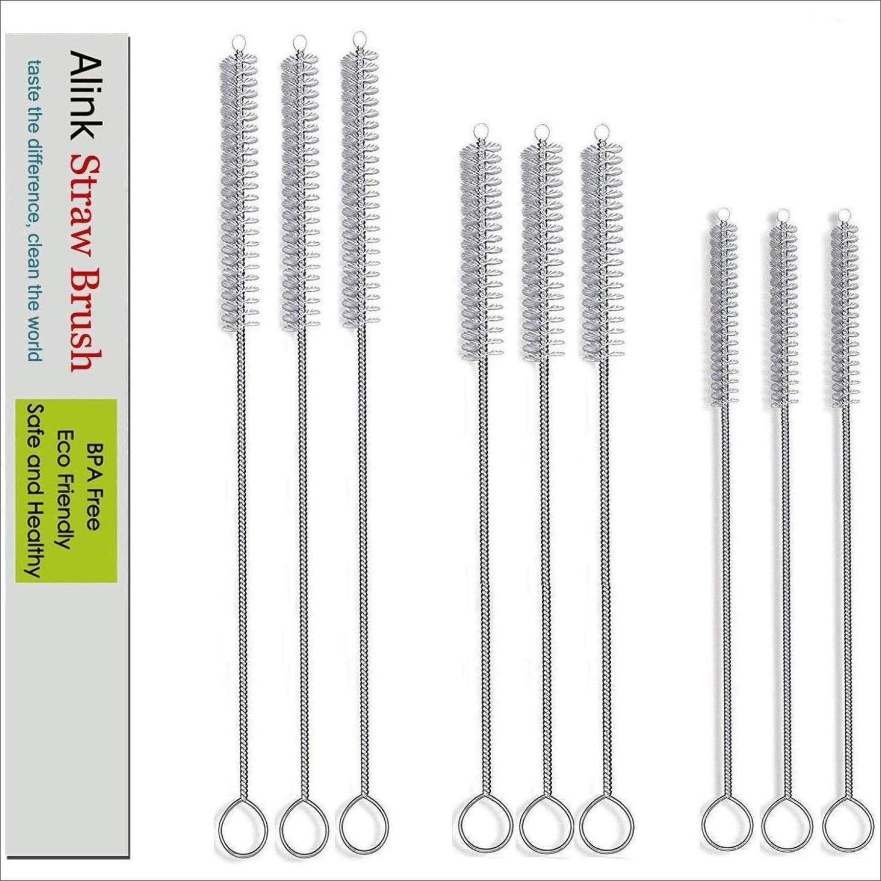 ALINK Drinking Straw Cleaning Brush Kit (3Size) 9Piece Straw Pipe