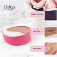thumbnail image 4 of YWC-2 Inch Vegan Leather Headband for Women (Hot Pink, One Size), 4 of 4