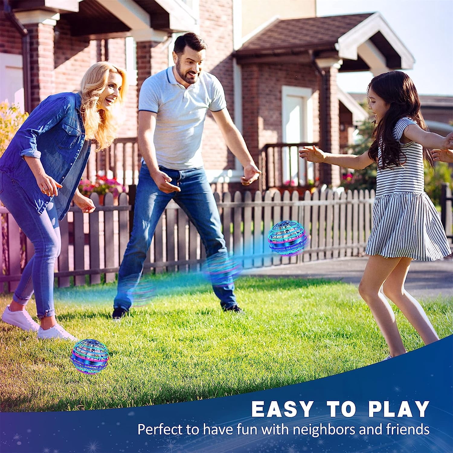 Flying Ball Toys, Hover Orb, 2025 Upgrade Flying Orb Ball Hand 360°Rotating LED Lighting Effects Cool Toys UFO Toys Safe for Kids Teen Adults Indoor Outdoor Flying Mini Drone