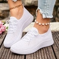 thumbnail image 2 of Women's Breathable Mesh Walking Shoes Lightweight Soft Casual Sneakers Comfortable Non Slip for Outdoor Daily Wear Travel Fitness（White，Size 6), 2 of 8